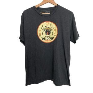 McMenamin's Size L 25 Years Black Widow Porter Beer Short Sleeve T-Shirt